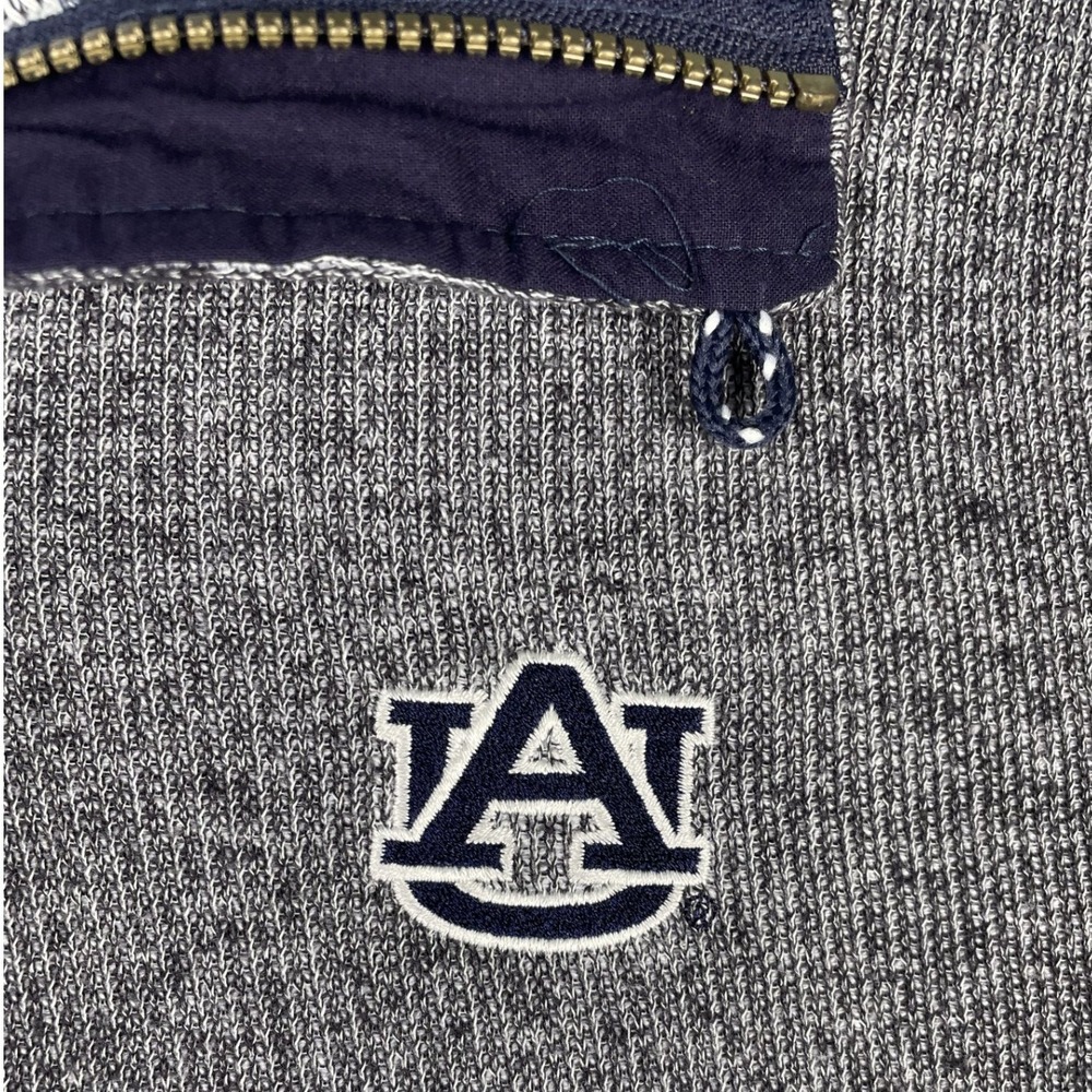 MV Sport Pullover Men L Grey Auburn Tigers Quarter Zip Button Mock Neck Marled - Picture 3 of 11